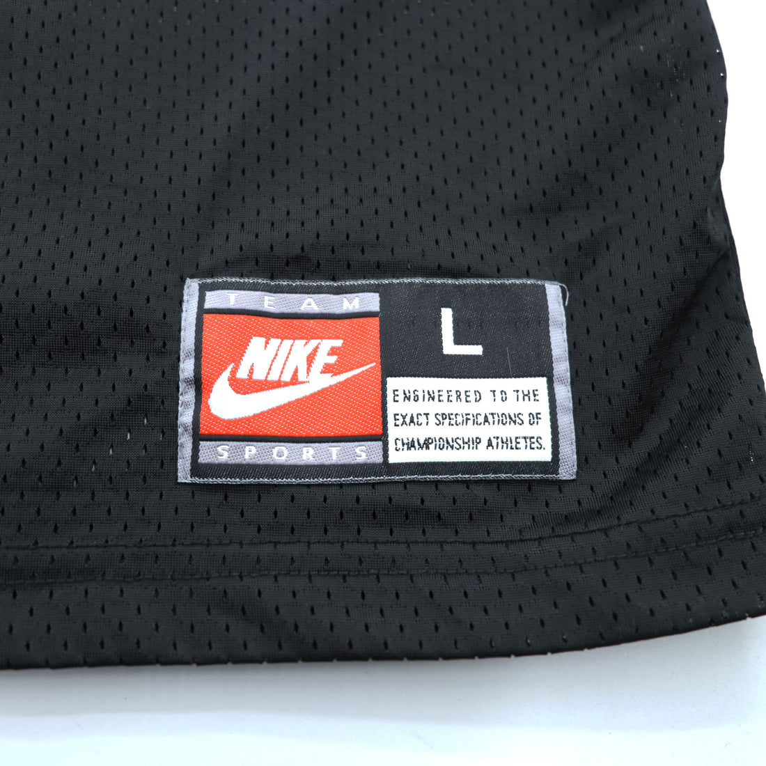 NIKE 90年代 USA製 ヴィンテージ ゲームシャツ Tシャツ L ブラック メッシュ TEAM SPORTS フットボールジャージ ナンバリング
