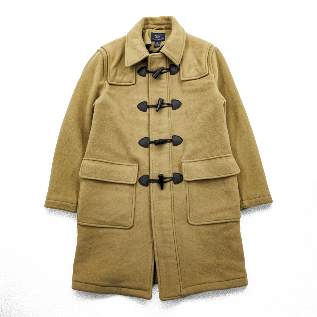 Brooks Brothers Zip-up Duffle Coat, Size L, Brown, Melton Wool Hoodie Storage, 346, Tartan Checked Lining