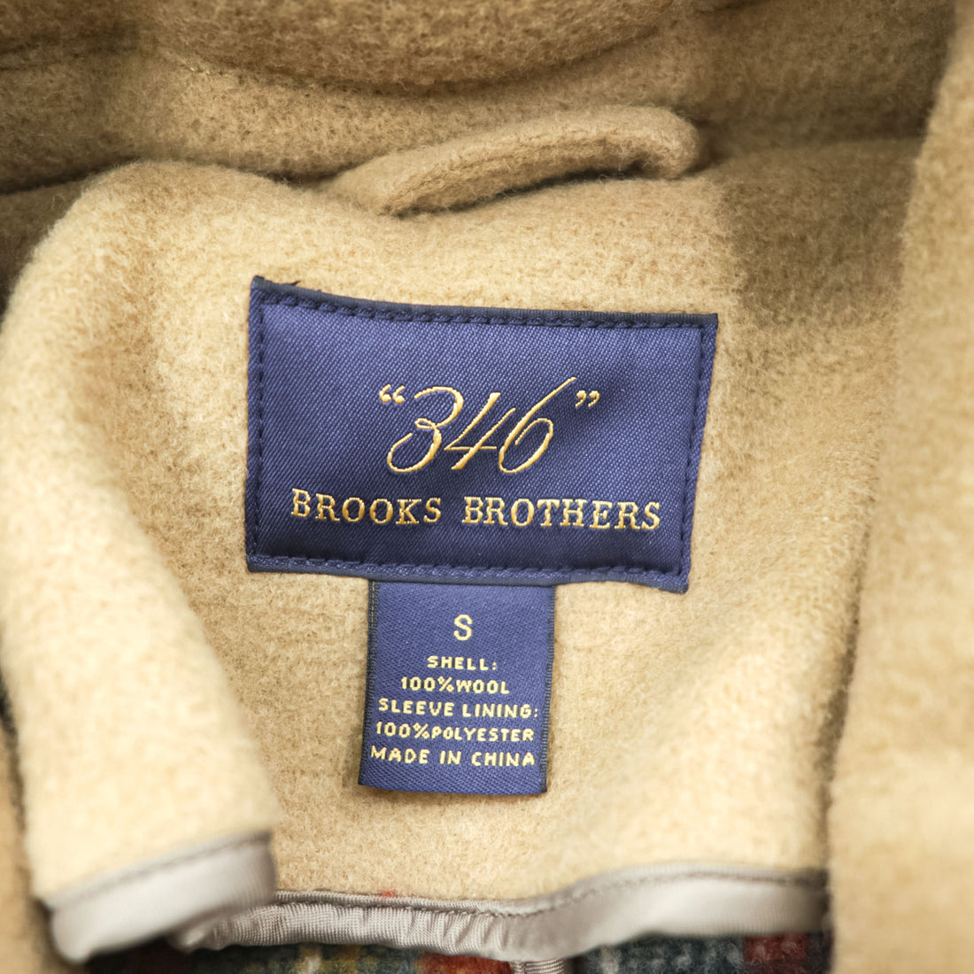 Brooks Brothers Zip-up Duffle Coat, Size L, Brown, Melton Wool Hoodie Storage, 346, Tartan Checked Lining