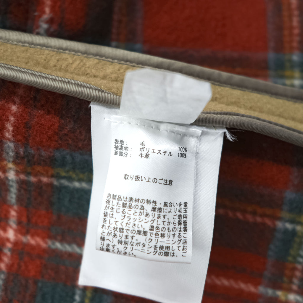 Brooks Brothers Zip-up Duffle Coat, Size L, Brown, Melton Wool Hoodie Storage, 346, Tartan Checked Lining