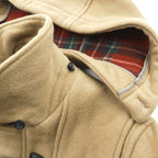 Brooks Brothers Zip-up Duffle Coat, Size L, Brown, Melton Wool Hoodie Storage, 346, Tartan Checked Lining