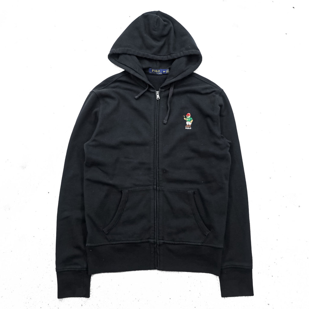 Polo Ralph Lauren Zip Up Hoodie S Black brushed lining Polo Bear