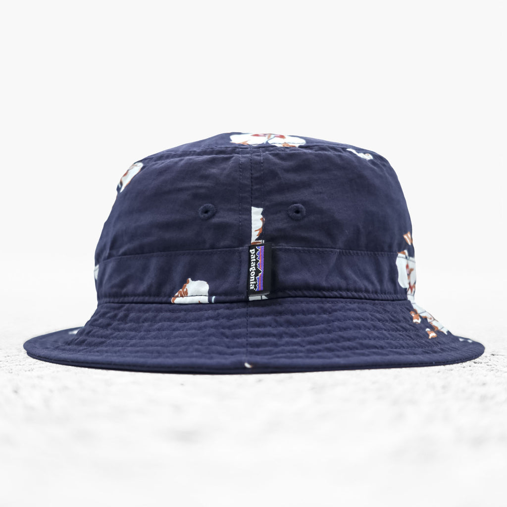 Patagonia ウェーブフェアラー Wavefarer バケットハット ネイビー 総柄 花柄 UPF50＋ 29156