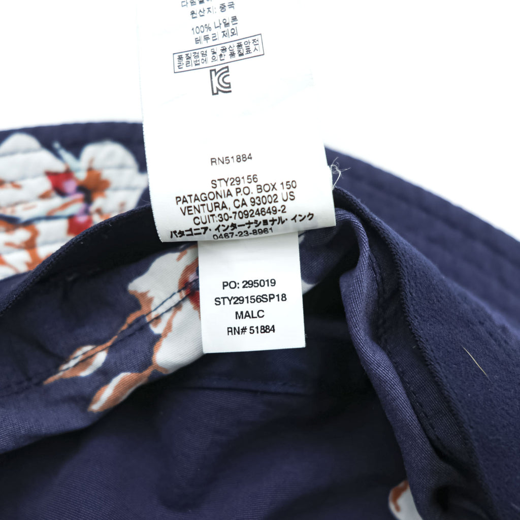Patagonia ウェーブフェアラー Wavefarer バケットハット ネイビー 総柄 花柄 UPF50＋ 29156