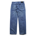 HARLEY DAVIDSON 00s Vintage Denim Pants Jeans Size L Blue Leather Patch Zipper Fly