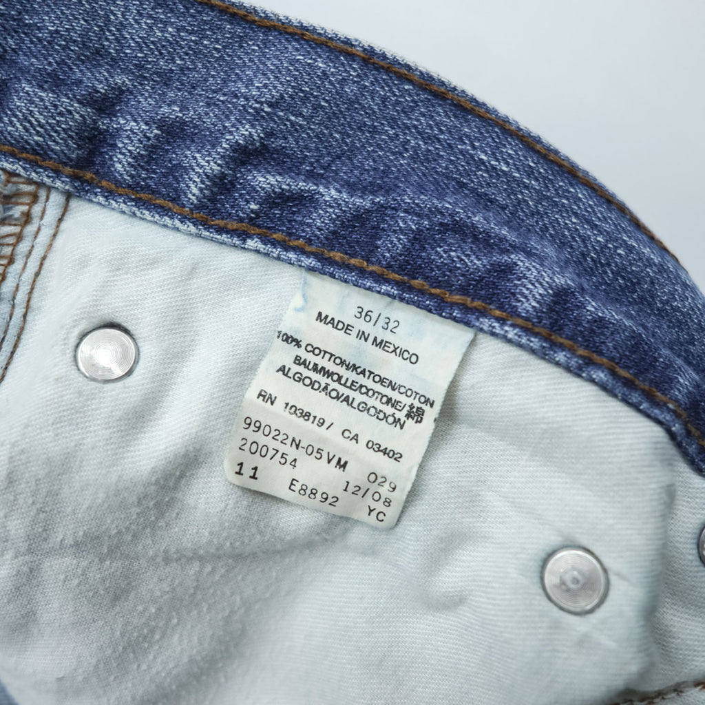HARLEY DAVIDSON 00s Vintage Denim Pants Jeans Size L Blue Leather Patch Zipper Fly