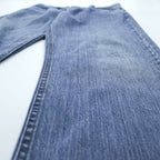 HARLEY DAVIDSON 00s Vintage Denim Pants Jeans Size L Blue Leather Patch Zipper Fly