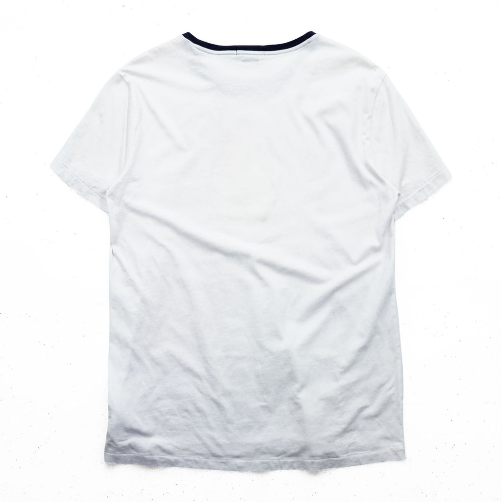 Polo Ralph Lauren ポロベア リンガー Tシャツ L ホワイト ネイビー プリント SLIM FIT