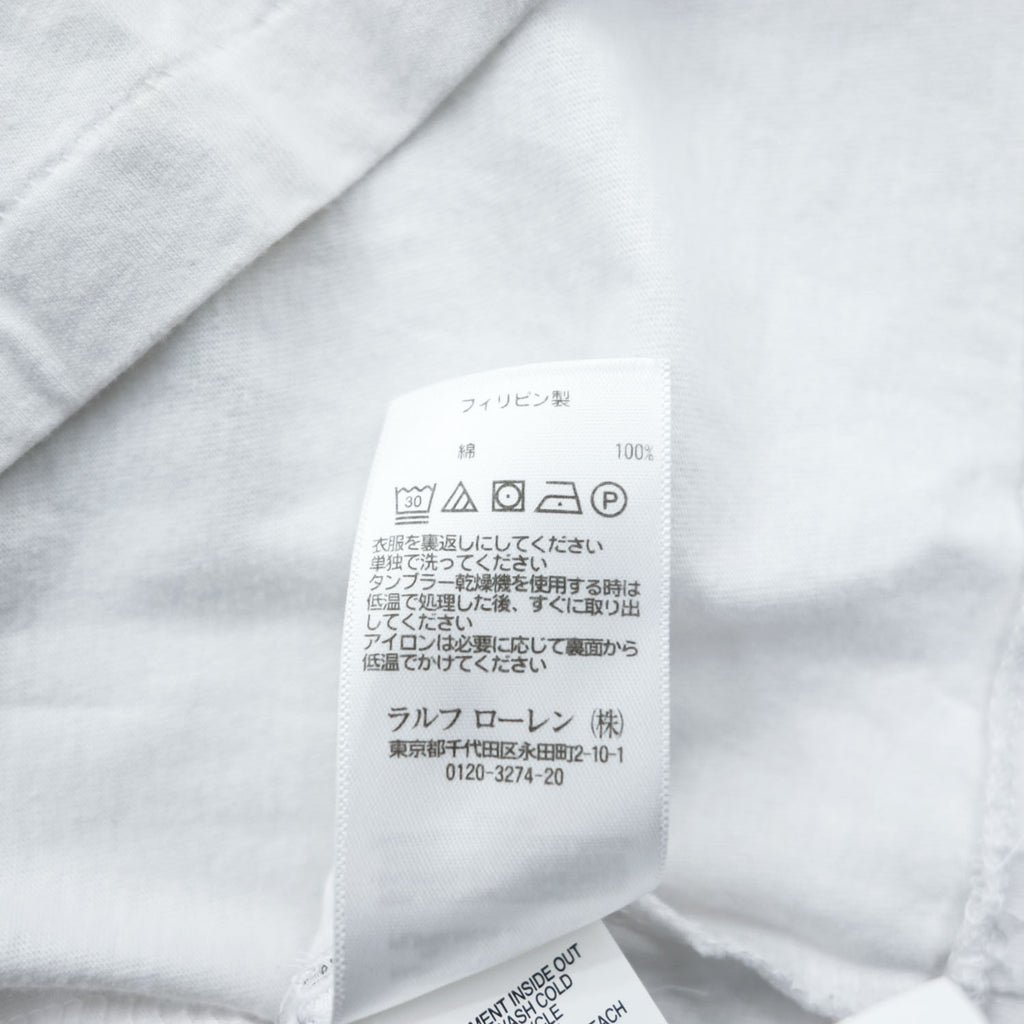 Polo Ralph Lauren ポロベア リンガー Tシャツ L ホワイト ネイビー プリント SLIM FIT