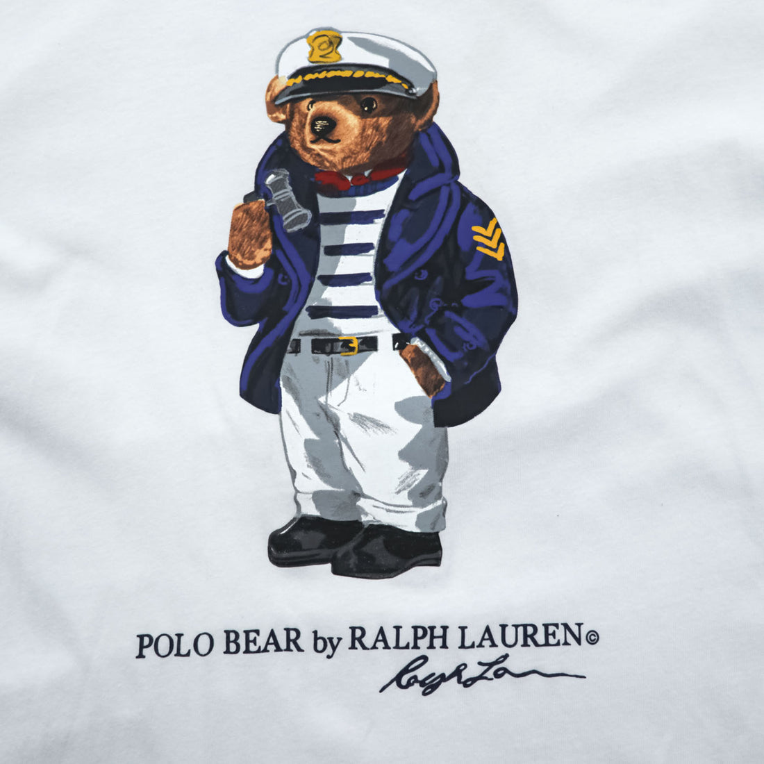 Polo Ralph Lauren ポロベア リンガー Tシャツ L ホワイト ネイビー プリント SLIM FIT