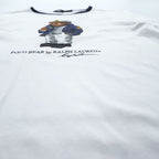 Polo Ralph Lauren ポロベア リンガー Tシャツ L ホワイト ネイビー プリント SLIM FIT
