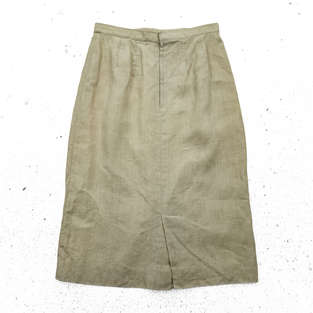BURBERRY 90年代 ヴィンテージ リネン タイト スカート M ベージュ