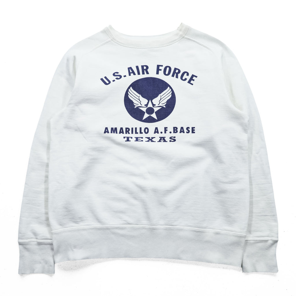 BUZZ RICKSON'S Japan Made U.S. AIR FORCE Sweatshirt, Size L, White, Discharge Print