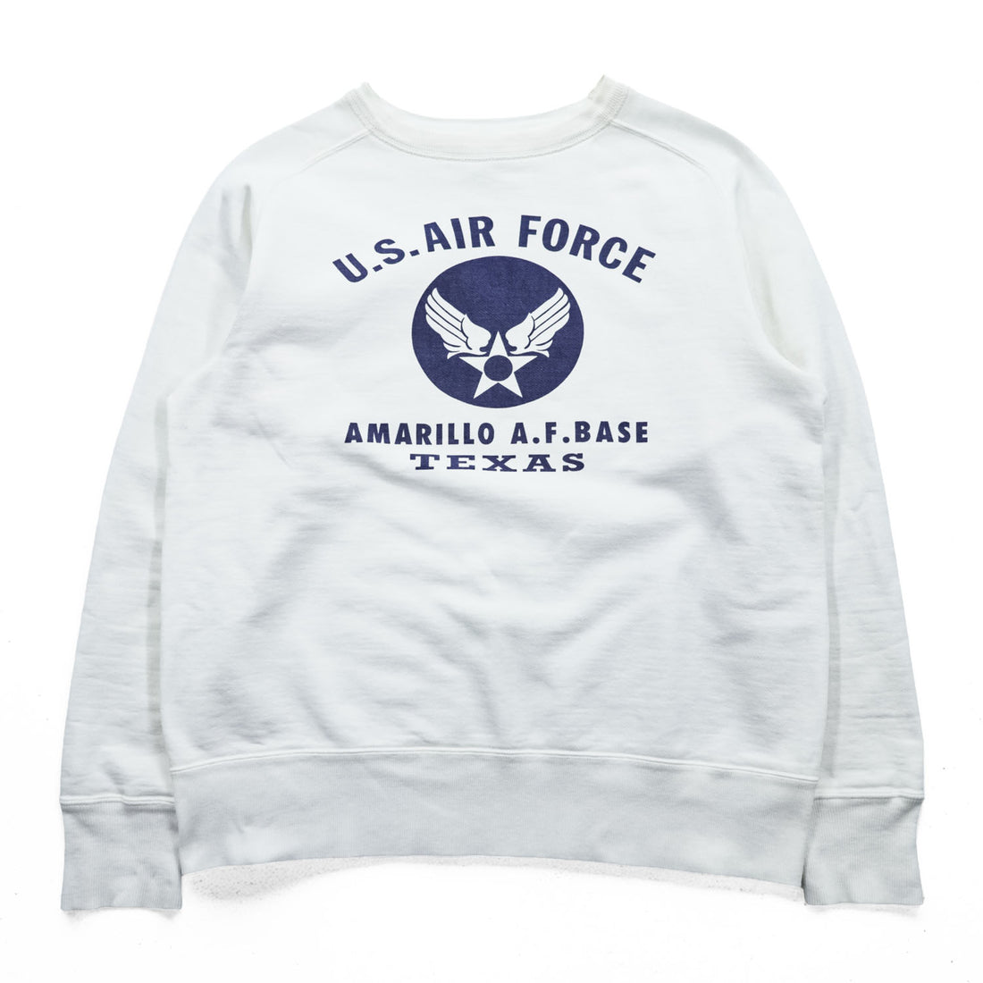 BUZZ RICKSON'S 日本製 U.S.AIR FORCE スウェット トレーナー L ホワイト 染み込みプリント コットン