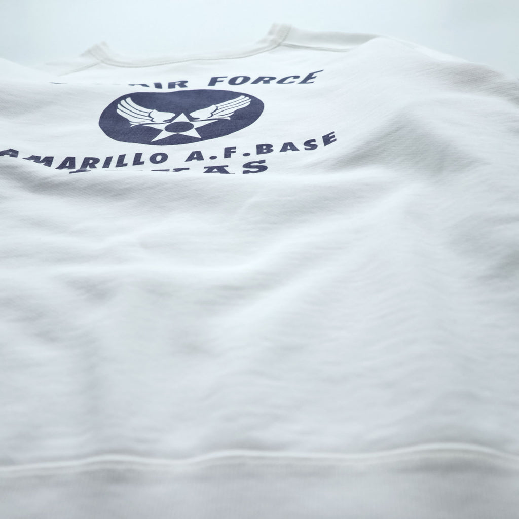 BUZZ RICKSON'S Japan Made U.S. AIR FORCE Sweatshirt, Size L, White, Discharge Print