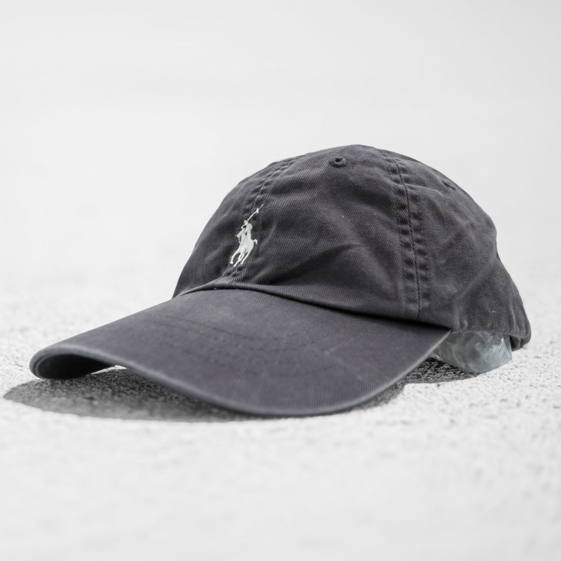Polo Ralph Lauren ヴィンテージ加工 6パネル キャップ FREE アジャスター グレー スモールポニー ロゴ 刺繍