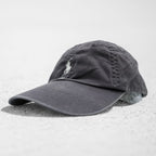 Polo Ralph Lauren ヴィンテージ加工 6パネル キャップ FREE アジャスター グレー スモールポニー ロゴ 刺繍