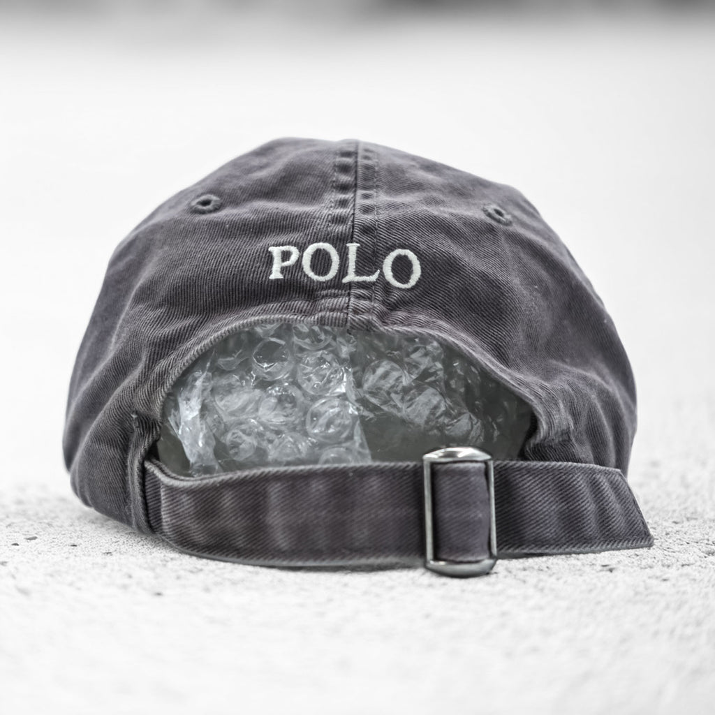 Polo Ralph Lauren ヴィンテージ加工 6パネル キャップ FREE アジャスター グレー スモールポニー ロゴ 刺繍