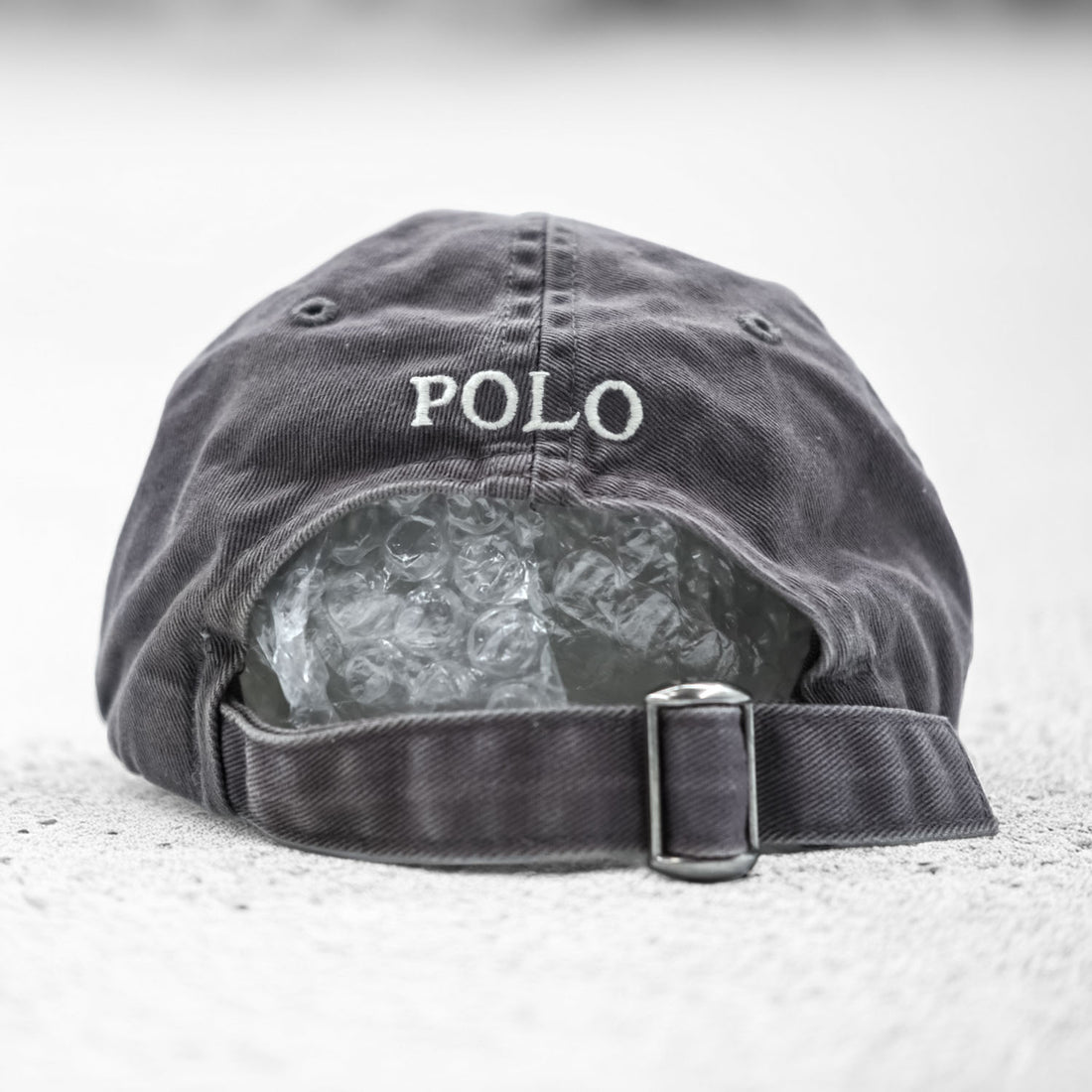 Polo Ralph Lauren ヴィンテージ加工 6パネル キャップ FREE アジャスター グレー スモールポニー ロゴ 刺繍