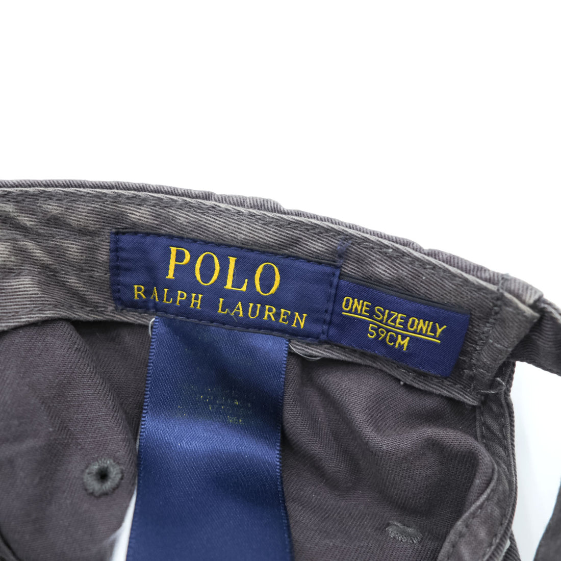 Polo Ralph Lauren ヴィンテージ加工 6パネル キャップ FREE アジャスター グレー スモールポニー ロゴ 刺繍