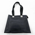 Jean Paul Gaultier Public Gaultier Black Tote Bag Silver Plate Contrast Stitch Zip Top Shoulder Bag