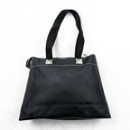 Jean Paul Gaultier Public Gaultier Black Tote Bag Silver Plate Contrast Stitch Zip Top Shoulder Bag