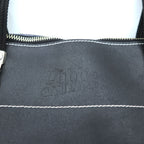 Jean Paul Gaultier Public Gaultier Black Tote Bag Silver Plate Contrast Stitch Zip Top Shoulder Bag