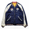 IOLANI Reversible Sukajan Souvenir Jacket Fireworks Embroidery Navy Ivory Gold Red Size L