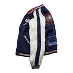 IOLANI Reversible Sukajan Souvenir Jacket Fireworks Embroidery Navy Ivory Gold Red Size L