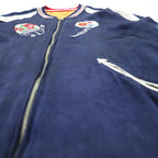 IOLANI Reversible Sukajan Souvenir Jacket Fireworks Embroidery Navy Ivory Gold Red Size L
