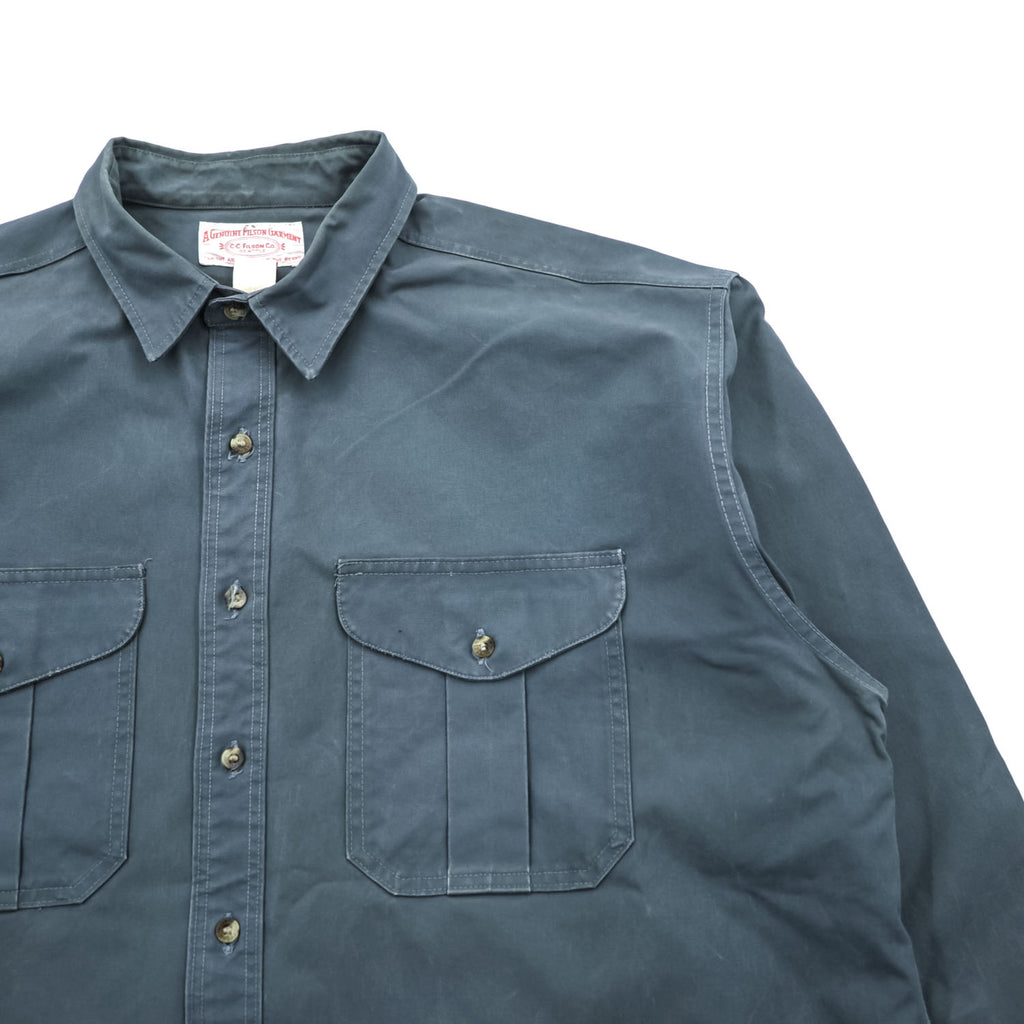 FILSON USA Made Long-Sleeve Shirt, Size XL, Gray, Canvas Cotton C.C.FILSON 452