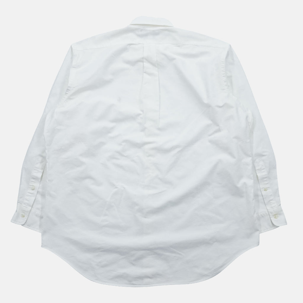 Ralph Lauren 90s Vintage YARMOUTH Long-Sleeve Button-Down Shirt, Size XXL, White Oxford, Small Pony Logo Embroidery