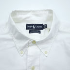 Ralph Lauren 90s Vintage YARMOUTH Long-Sleeve Button-Down Shirt, Size XXL, White Oxford, Small Pony Logo Embroidery