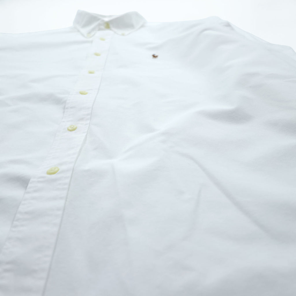 Ralph Lauren 90s Vintage YARMOUTH Long-Sleeve Button-Down Shirt, Size XXL, White Oxford, Small Pony Logo Embroidery
