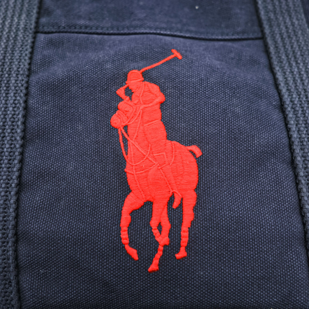Polo Ralph Lauren Big Pony Tote Bag, Navy Canvas, Vintage Finish