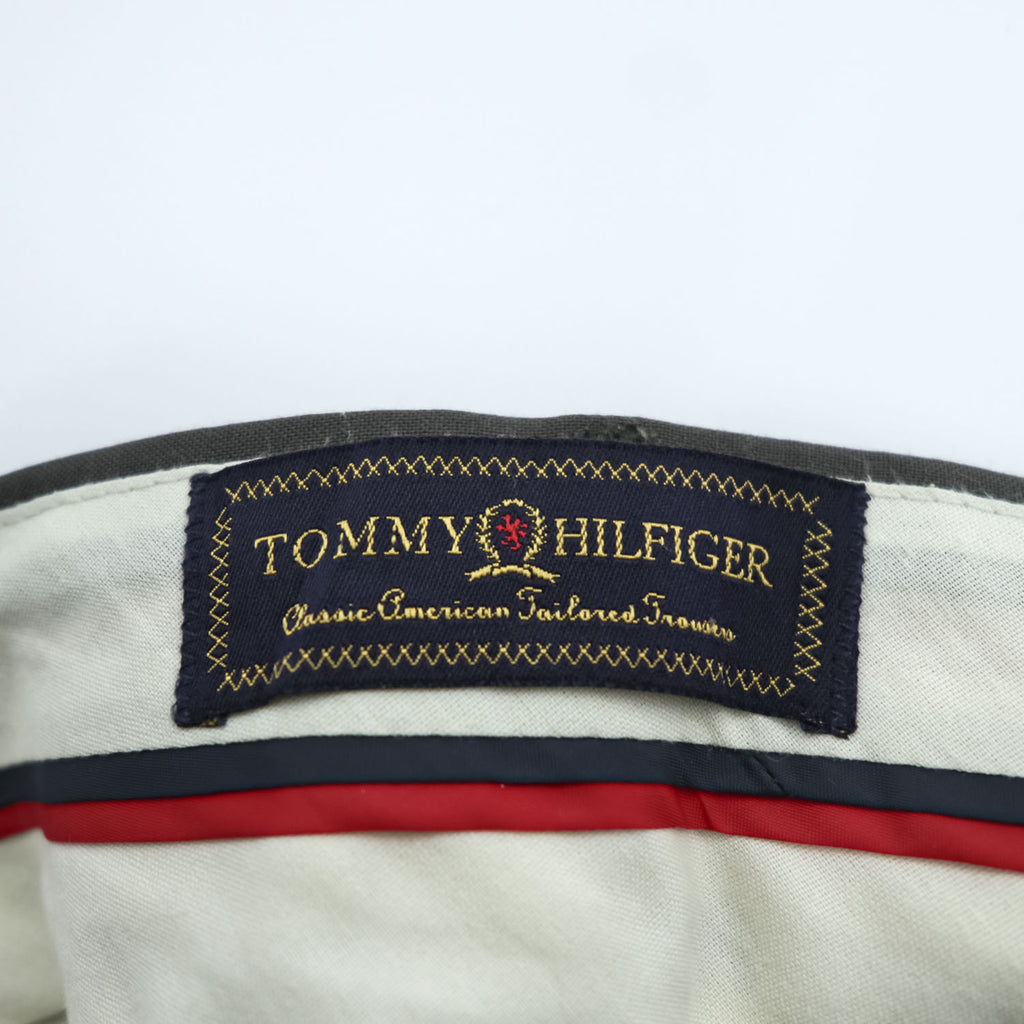TOMMY HILFIGER 90年代 ヴィンテージ 2タック スラックス パンツ L グレー プリーツ ダブルカフス
