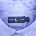 Ralph Lauren 長袖 ボタンダウンシャツ XL ブルー スモールポニー ロゴ 刺繍