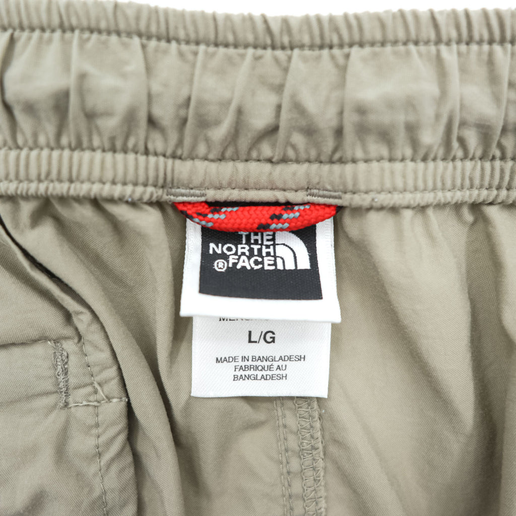 THE NORTH FACE アウトドア 2WAY コンバーチブル シェル パンツ ショートパンツ L ベージュ 防水 US規格