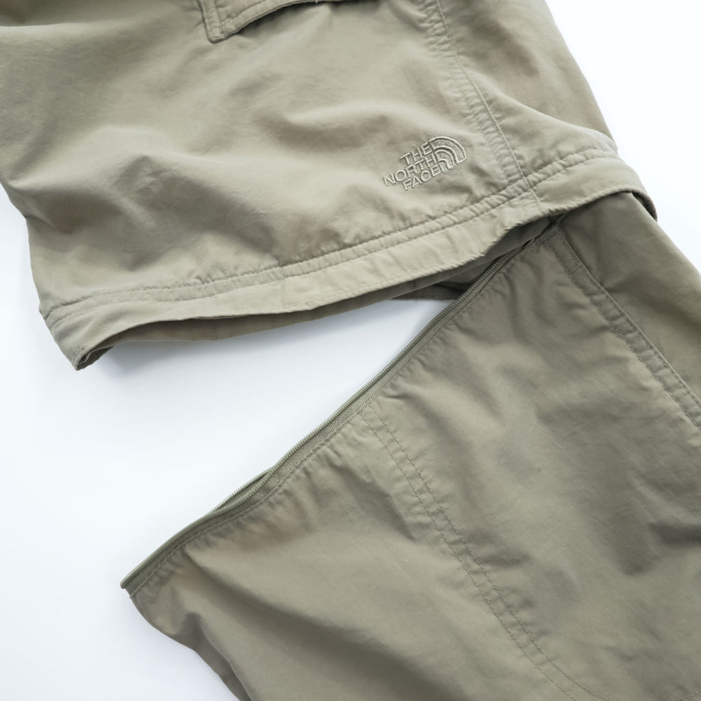 THE NORTH FACE アウトドア 2WAY コンバーチブル シェル パンツ ショートパンツ L ベージュ 防水 US規格
