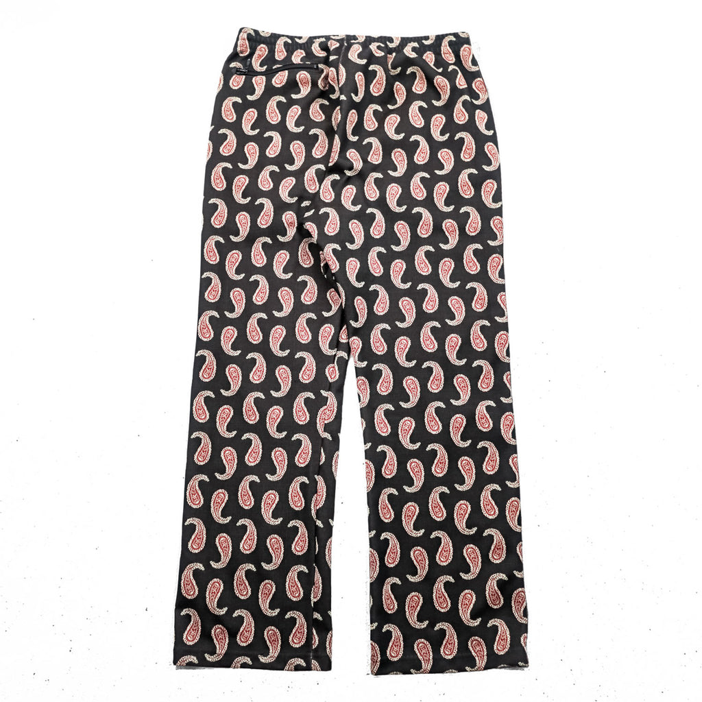 Needles Japan-Made Paisley Pattern Track Pants Jersey L Black, Red POLY-JACQUARD QV316