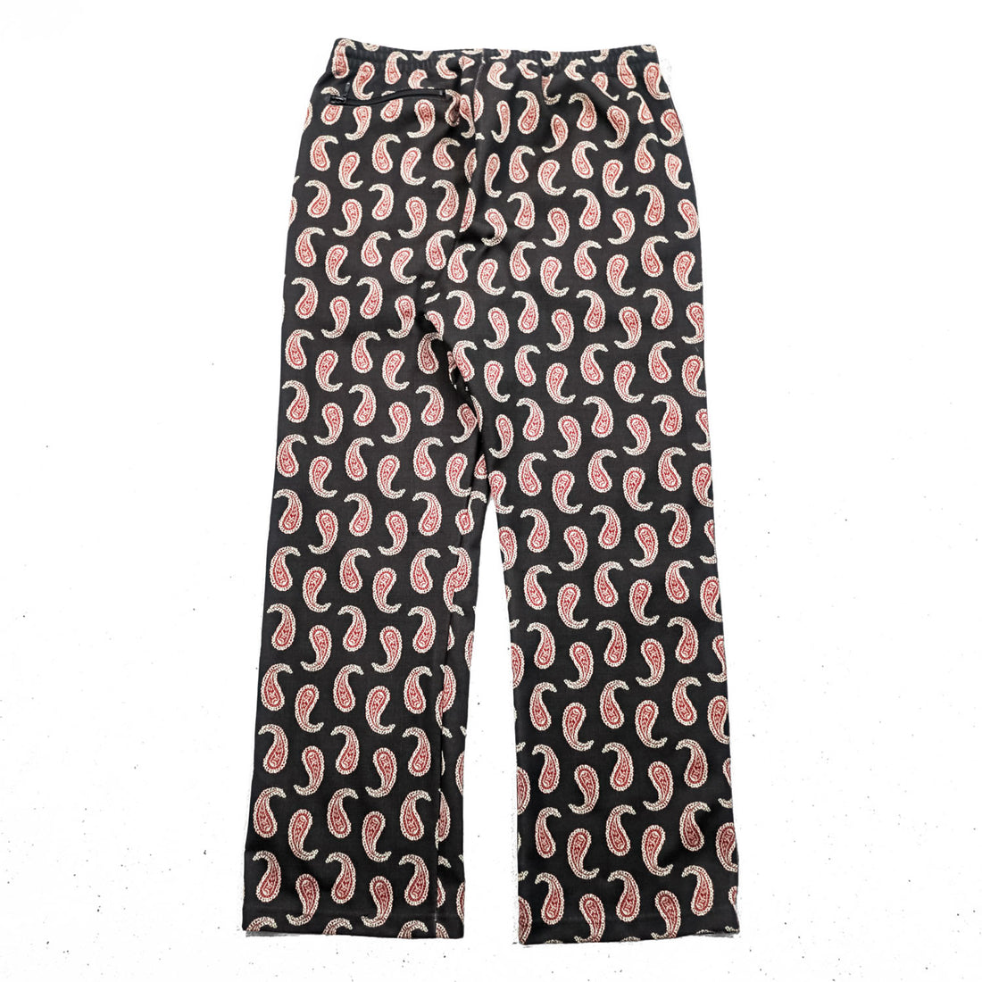 Needles Japan-Made Paisley Pattern Track Pants Jersey L Black, Red POLY-JACQUARD QV316