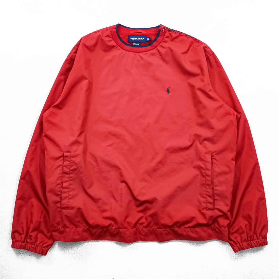 Polo Ralph Lauren 90s Vintage Pull-over Nylon Track Jacket, Size L, Red, Waterproof, POLO GOLF, Mesh Liner, Breathable