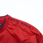 Polo Ralph Lauren 90s Vintage Pull-over Nylon Track Jacket, Size L, Red, Waterproof, POLO GOLF, Mesh Liner, Breathable