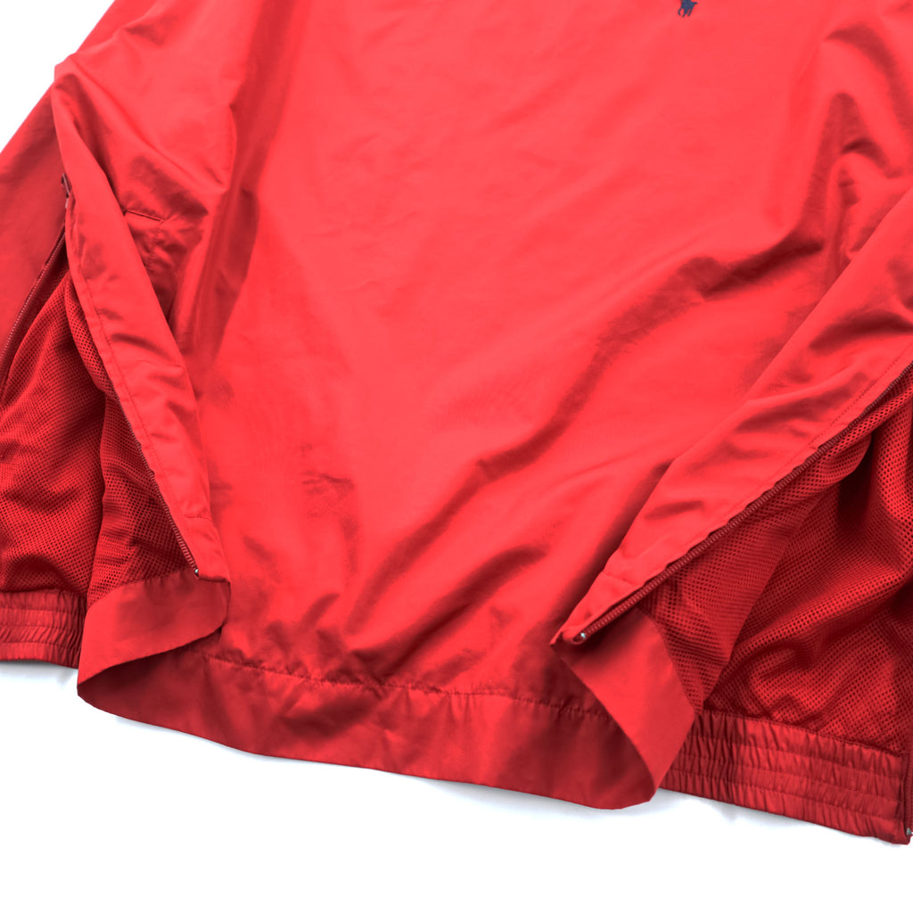 Polo Ralph Lauren 90s Vintage Pull-over Nylon Track Jacket, Size L, Red, Waterproof, POLO GOLF, Mesh Liner, Breathable
