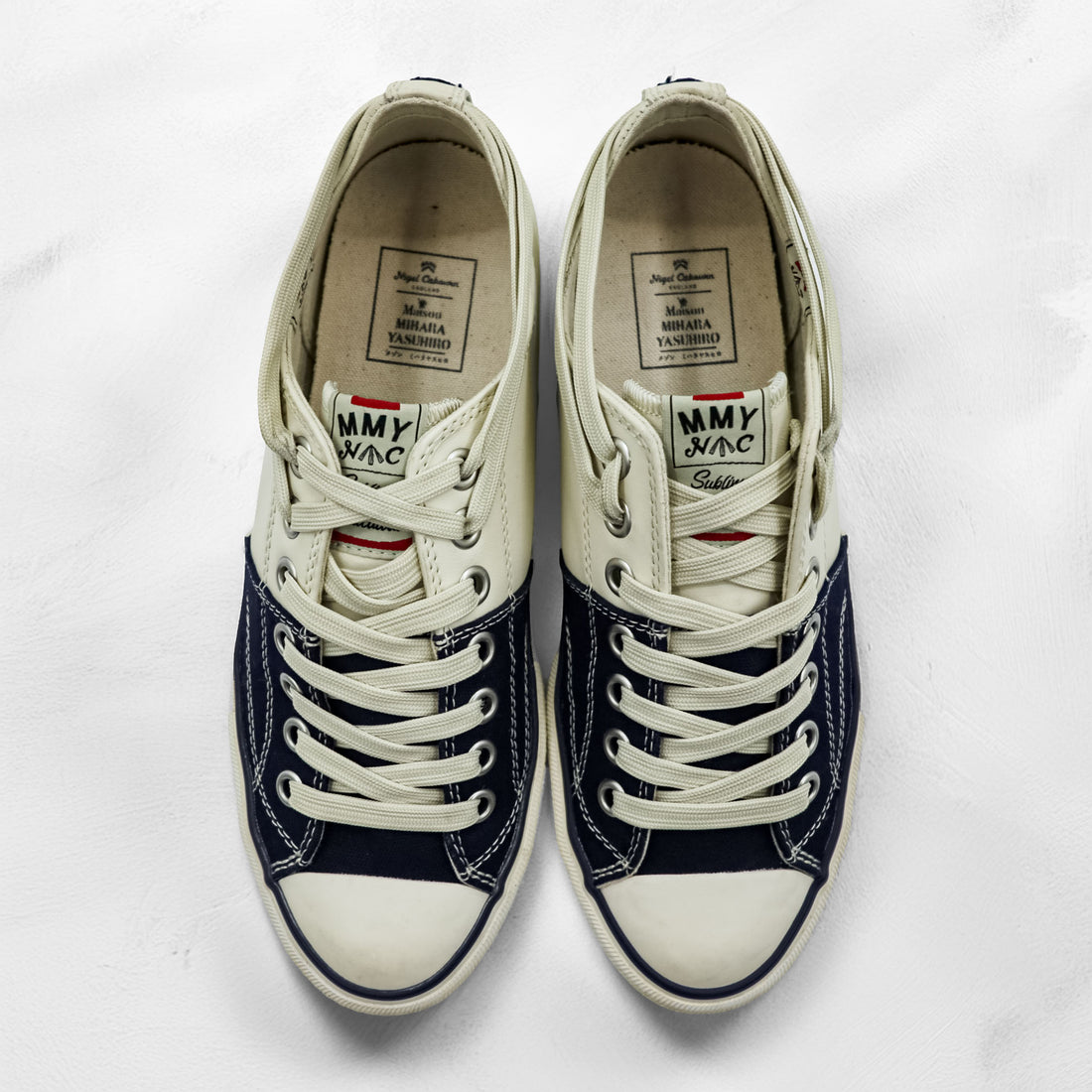 Nigel Cabourn × MAISON MIHARA YASUHIRO スピリットスニーカー 27cm ネイビー SPLIT SNEAKER キャンバス C08FW702