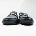 BALLY Driving Shoes Leather Loafers US7 Black WALTEC Swiss Made SVKF