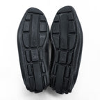 BALLY Driving Shoes Leather Loafers US7 Black WALTEC Swiss Made SVKF