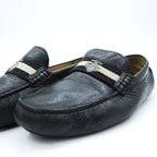 BALLY Driving Shoes Leather Loafers US7 Black WALTEC Swiss Made SVKF