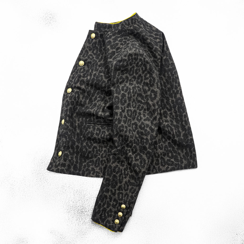 blackmeans レオパードスクールジャケット LEOPARD SCHOOL JACKET ブルゾン M ブラウン 総柄 945-69TJ154-1 日本製