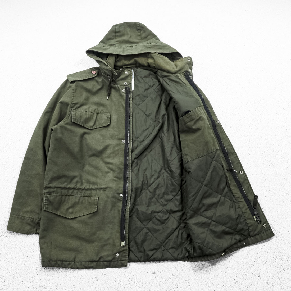 carhartt ヒックマンコート モッズコート フィールドジャケット XL カーキ 中綿 フード着脱 エポレット ドローコード